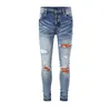 Jeans designer jeans pantaloni in denim strappato man jeans sottili pantaloni hip hop hip hop pantaloni per il pantalone elastico maschile 01