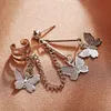 Geometryczne kolczyki klipsowe motyla dla nastolatków moda 2022 Mankiety do uszu fajny biżuteria retro łańcuch retro długie wiszące elementy metalowy prezent gc1305
