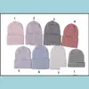 Caps Hats Accessories Baby Kids Maternity 8 Colors Newborn Stripe Hat Baby Crochet Knit Infant Skl Soft Cotton Beanie Dh2Qy