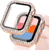 Woman Bling Diamond Smartwatch -fodral för Apple Watch 1 2 3 4 5 6 7 8 PC Armor Cover för IWATCH 38mm 40mm 42mm 44mm 41mm 45mm Screen1638787