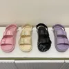 Designer Slide Sandals Lightweight Water Friendly EVA Slides Comfort Wide Slippers with Arch Support Adjustable Platform Beach Foam Double Buckle Slip Flip Flops