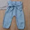 Citgeett Toddler Baby Girl Cotton Grey Tops Genper Bow Pants Outfit Autunno Casual Solid Solid J220711