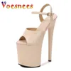 Robe de couleur nue Chaussures de soirée Femmes Sexy Show Sandales 15 17 20 CM Talons hauts Plate-forme Sandales Filles Chaussure Party Club Plus Taille 43 220331