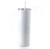 UPS Sublimation water bottle Tumblers 20oz blank white tapered straight cup with lid straw 20oz Stainless steel vacuum