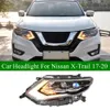 Nissan X-Trail Araç Far Montajı için LED Yüksek Kireli Projektör Lens Kafa Işığı 2017-2020 DRL Turn Sinyal Otomatik Aksesuarlar Lamba