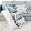 Blue Tufted Pillow Case Bohemian Style Tassel Cushion Cover Brodery Geometric Throw Living Room Soffa Home Decor 220623