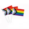 Rainbow Pride 플래그 소형 미니 핸드 홀드 배너 스틱 게이 LGBT 파티 장식 공급 퍼레이드 축제 SN4594