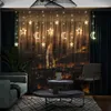 LED-Weihnachtsbeleuchtung, 3,5 m, Vorhang-Lichterkette, Innen-/Außen-Stern-Mond-Lichterkette für Zuhause, Hochzeit, Garten, Jahr, Dekoration 220408