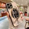 Luksusowe obudowa telefoniczna Pearl Mirror Flower Wspornik na nowy iPhone 15 14 13 12 7 8 Plus XS Max Shockproof Cover Cute Tree Cover Girls