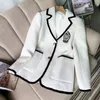 Designer dames pakken blazers tide merk hoogwaardige retro mode suit jas high-end badge slanke dames kleding t1fh