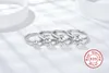 Wedding Rings Kerstcadeau 0.5CT 3 mm Ronde Cut EF VVS1 Moissanite 925 Zilveren ring Diamanttest Pas Fashion Claw SettingWedding