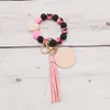 Foreign Trade New Food Grade Silicone Pärlor Armband Keychain Halloween Gift Tassel Pendant Key Ring Wholesale Multi-Color Valfritt