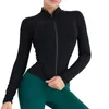 Running Jackets Women Sport Full Zipper Long Sleeves Coats Slim Shirts Daily Yoga Crop Tops