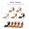 DKZSYIM Women's Latin Dance Shoes Suede Soles Ballroom Tango Dancing Cuban Heels Party Selling Wholesale 220507