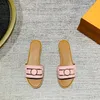 Designer Classic Flat Slippers PU Leather Sandal Top Quality Letter Printing Summer Sandals Wear-Resisting Outdoor Flip Flops Fashion Women's Beach Scuffs Slipper