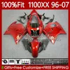 Injection Mold Body For HONDA Blackbird CBR1100 Dark red CBR 1100 XX CC 1100XX 96-07 114No.43 CBR1100XX 1996 1997 1998 1999 2000 2001 1100CC 02 03 04 05 06 07 Fairing