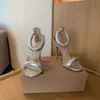 Gianvito Rossi High Heel Stiletto klackar Sandaler Klänningskor Hälkvinnor Girl Summer Luxury Designer Sandaler Klänning Bröllopsskor med låda nr360