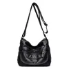 Evening Bags Fashion Trend Designer Handbag Women'S Soft Leather Hobo Casual Vintage Tote Shoulder Bag For Women Black Large Crossbody