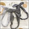 Head Bands Saç Takı Tavşan Kulak Kafa Baş Bandı Kadınlar Çizgili Elastik Saç Bantları Türban Streç Kafa Bantları Saç Bandı Headwear Bows Aksesuarlar