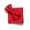 Fashion Solid Gold Mens Silk Bow Ties For Men Bowtie With Match Pocket Square 2pcs Set 8CM Colour Cravate CR052 W220323
