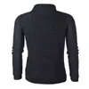 男性のスリムフィットカラー長袖ボタンニットセーターシャツメンカジュアルスポーツセーターAIC88 L220801