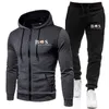 Designer Winter 3XL Herr Huva Matchande SweatSuit Casual träningsoverall Patchwork 2-delad joggingset Kostymer Solid Gym Sportkläder
