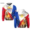 Özel Adı Filipinler BBM Bayrak Haritası 3D Baskı fermuarlı Hoodie Erkekler Pullover Sweatshirt Sweatshirt Kapüşonlu Jersey Takipler Out Gare Ceket 220707