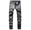 2022 Venta de jeans ajustados desgastados desgastados Moda para hombre Motocicleta delgada Moto Biker Causal Jeans para hombre para hombre diseñador negro Pantalones de mezclilla Hip Hop Hombres tamaño 28-40