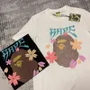 Maymun Head Fuji Dağ Kiraz Çiçeği Köpük Baskılı Kısa Kollu T-Shirt Erkekler Sıradan Aşıklar 'Wearg1