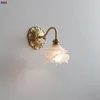 Wall Lamp Frosted Glass LED Light Switch Socket Home Decor Indoor Lighting Living Room Bedroom Beside Copper Lampara ParedWall