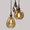Pendant Lamps Nordic Glass Lights Amber Clear Gray Water Shape Bar Restaurant Industrial Lamp Dining Room Kitchen Home Hanging LampsPendant