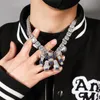 Anhänger Halsketten Hip Hop Cartoon Metamor Force mit Iced Out 13 mm Breite Bling Kristall Miami Cuban Chain Choker für Männer FrauenAnhänger