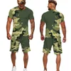 Summer Camouflage Tees/Shorts/Suits Men's T Shirt Shorts Tracksuit Sport Style Outdoor Camping Hunting Casual Mens Clothes 220801