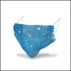 50%rabatt på Fashion Colorf Mesh Designer Party Masks Bling Diamond Rhinestone Grid Net Washable Sexy Hollow Mask for Women 850st Ottie Drop Deli