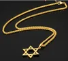 man 18K Gold silver Hexagonal star Pendant Necklace Fashion Hip hop jewelry