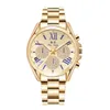 Principal Mulheres Luxuja Mulheres Gold Gold Moda Ladies Quartz Diamond Wristwatch Relógios elegantes da pulseira feminina Set RELOJ MUJERWRISTWATCH