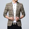 Mens Blazers Slim Fit Suits for Men Business Formal Blazer Mens Jackets de Casamento Macho Macho Menina Plaid Blazer Jaqueta 220705