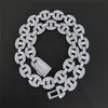 Hotsale Hommes Bling Chaînes 16mm 16-24 pouces Or Argent CZ Chaîne Cubaine Collier Bracelet pour Hommes Femmes Hip Hop Chaînes