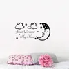 Stickers muraux Dormir Lune Étoile Nuage Doux Rêve Personnalisé Nom Autocollant Art DIY Bébé Chambre Décor YO-162Wall StickersWall