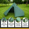 IRON WALL Chimney Tent 7-Sided 2-room Single المأوى شبكة داخلية خيمة للمغامرين التنزه والتخييم 3 مواسم HKD230630