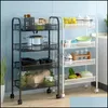 Storage Holders Racks Kitchen Rack Household 3/4/5 Layer Removable Whee Dh1Du