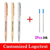 12 PCSSet Metal Get 2 Ink Custom Advertising Ballpoint Signature Pen School Office Supplies Wholesale 220613