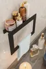 Towel Racks Steel Holder Black Paper Hanger Rack Kitchen WC Shelf Design Stainless Metal Bathroom Organizer Accessories