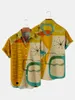 Мужские футболки для мужской футболки летние мужчины и женские рубашка Гавайский одно пуговица пляж для яркого цвета