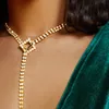 Chaînes Déclaration Géométrie Long Collier Pour Femmes Punk Gothique Cristal Strass Collier Ras Du Cou Chaîne Bijoux Accessoires GiftChains