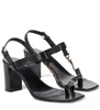 Sandálias de luxo elegantes projetos de luxo da senhora Mulheres sapatos de apartamento Mulher plataforma perfeita sandálias de tornozelo tira gladiador sapato preto patente Cassandra Sandálias de couro