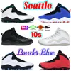 Fashion Mens 10 Chaussures de basket-ball 10s Chicago Powder Blue Blue Cool Grey Black Trainers Drake Ovo White Seattle Tinker blanc à peine Volt Orlando Fusion Red Women Sneakers
