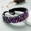 Geometrisches Kristall-Stirnband für Damen, Vintage, bunt, künstliche Perle, Prinzessinnen-Haarband, Mädchen-Party-Kopfschmuck