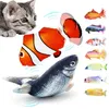 Giocattolo per gatti Pesce USB Ricarica elettrica Simulazione Pesce Erba gatta Gatto Pet Masticare Morso Giocattoli interattivi per gatti Dropshiping Floppy Scodinzolante Pesce 220510