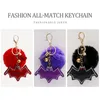 Keychains diamant bezaaide Koreaanse fluwelen bat haarbal sleutelhanger persoonlijkheid auto ring dier hangers fabrikanten spot enek22